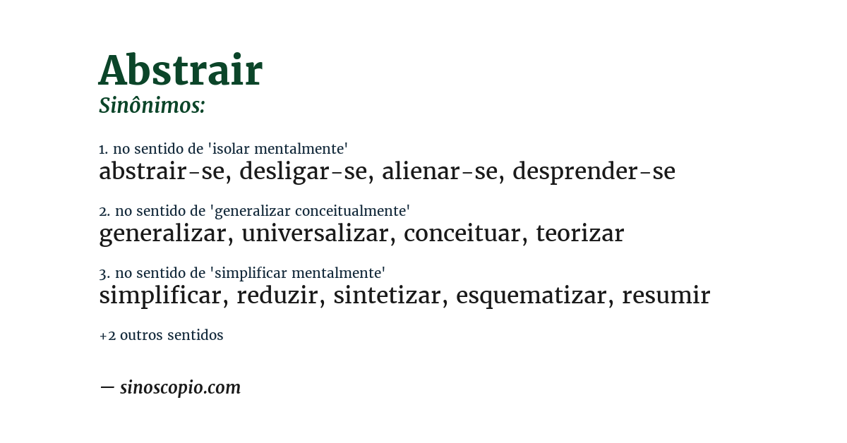 Sinônimo de abstrair