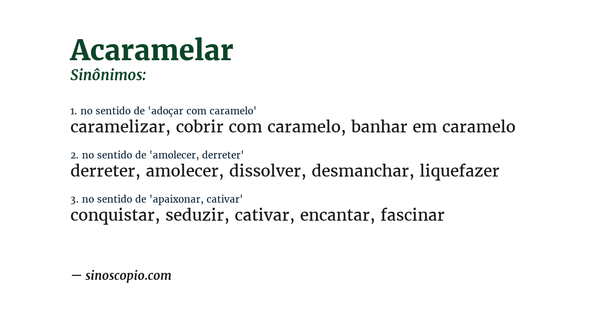 Sinônimo de acaramelar