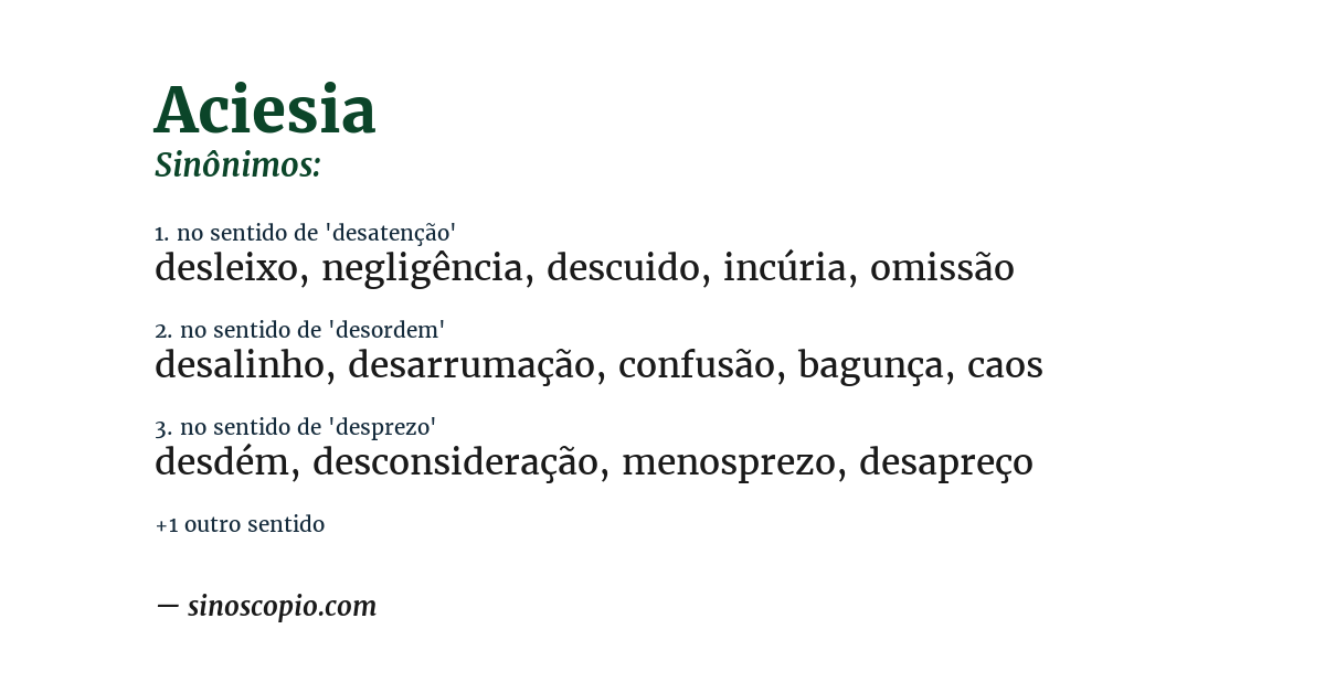Sinônimo de aciesia