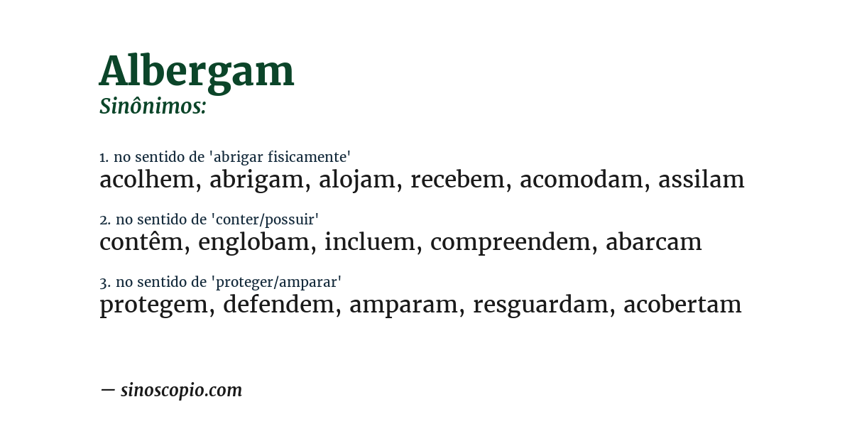 Sinônimo de albergam