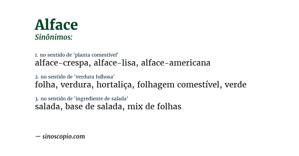 Sinônimo de alface