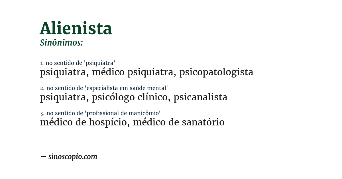 Sinônimo de alienista