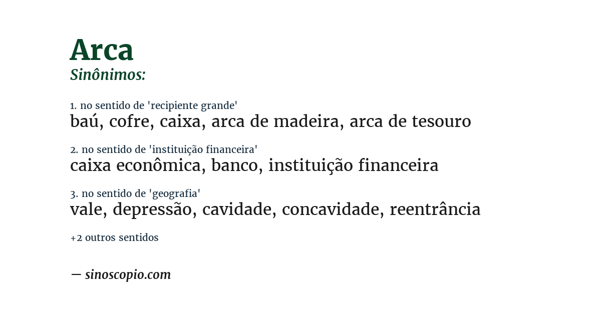 Sinônimo de arca