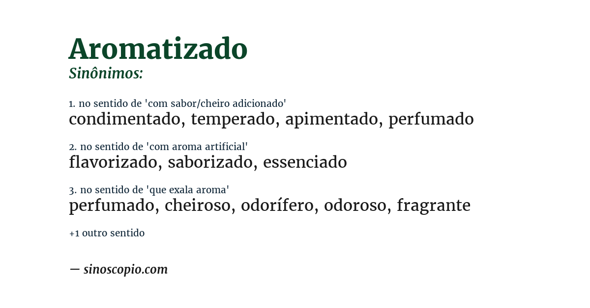 Sinônimo de aromatizado