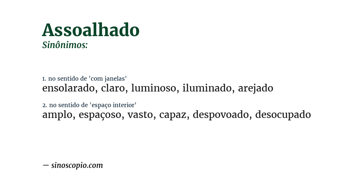 Sinônimo de assoalhado