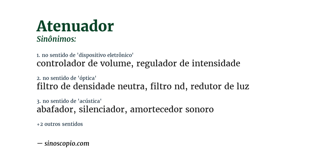 Sinônimo de atenuador