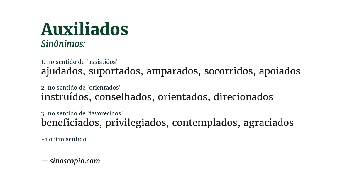 Sinônimo de auxiliados