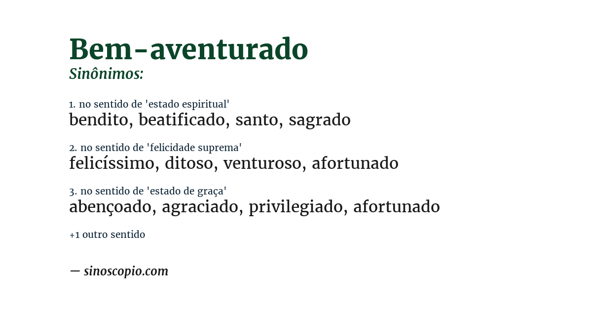 Sinônimo de bem-aventurado