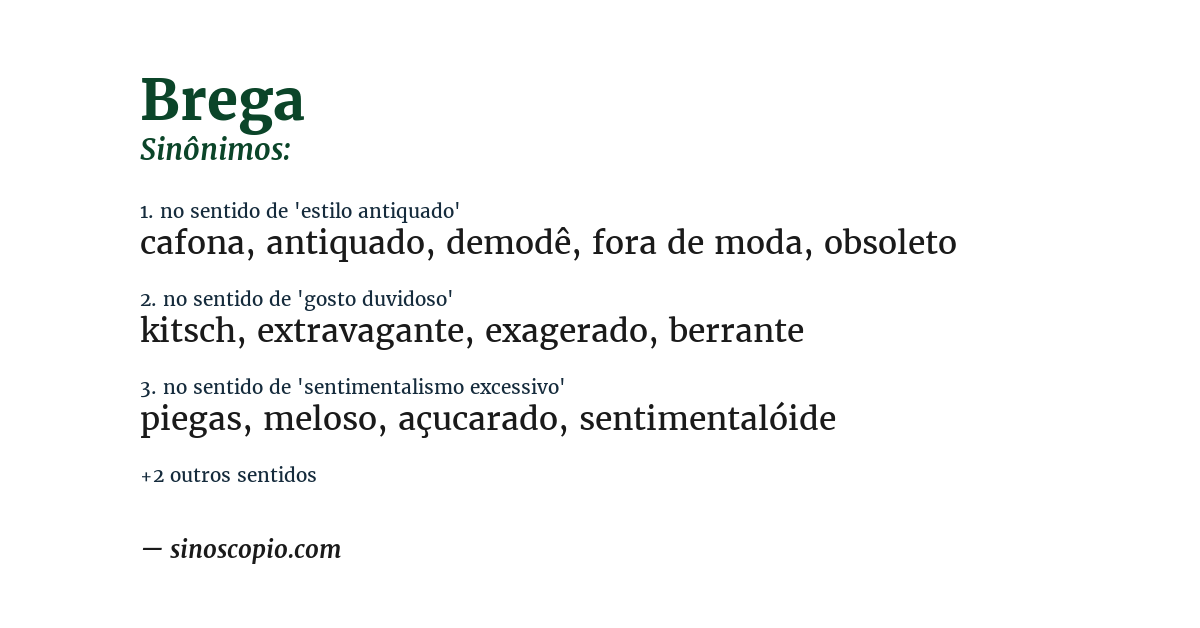 Sinônimo de brega