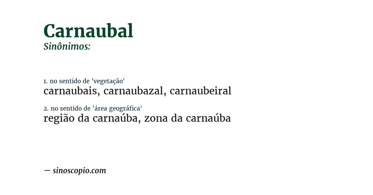 Sinônimo de carnaubal