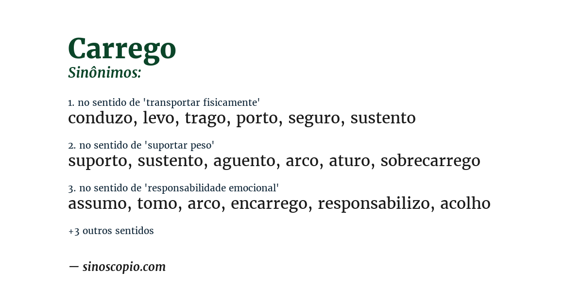 Sinônimo de carrego