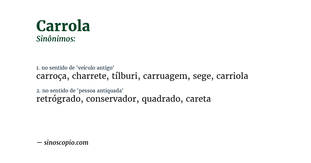 Sinônimo de carrola