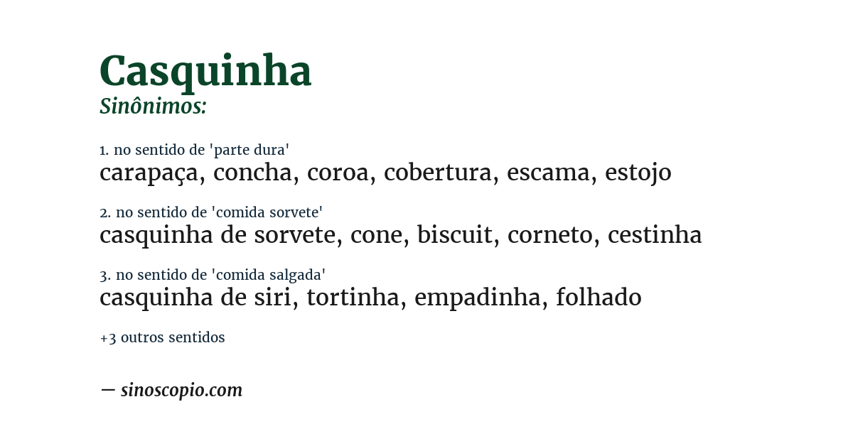 Sinônimo de casquinha