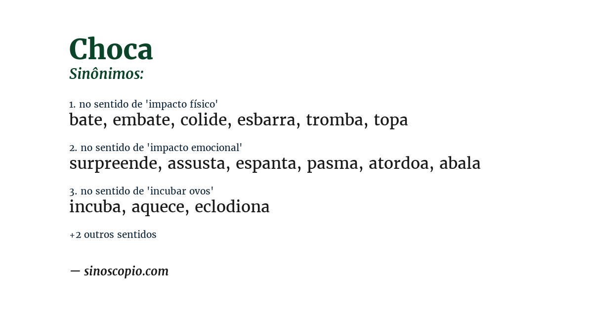 Sinônimo de choca