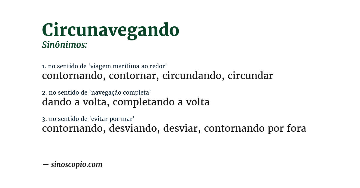 Sinônimo de circunavegando