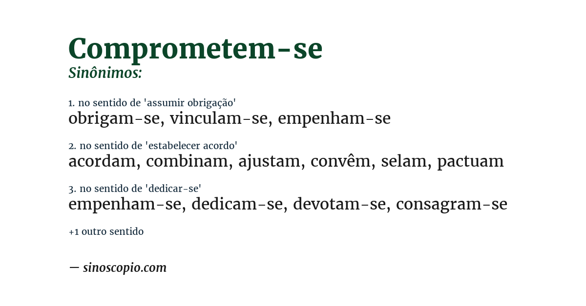 Sinônimo de comprometem-se
