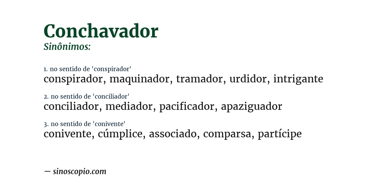 Sinônimo de conchavador