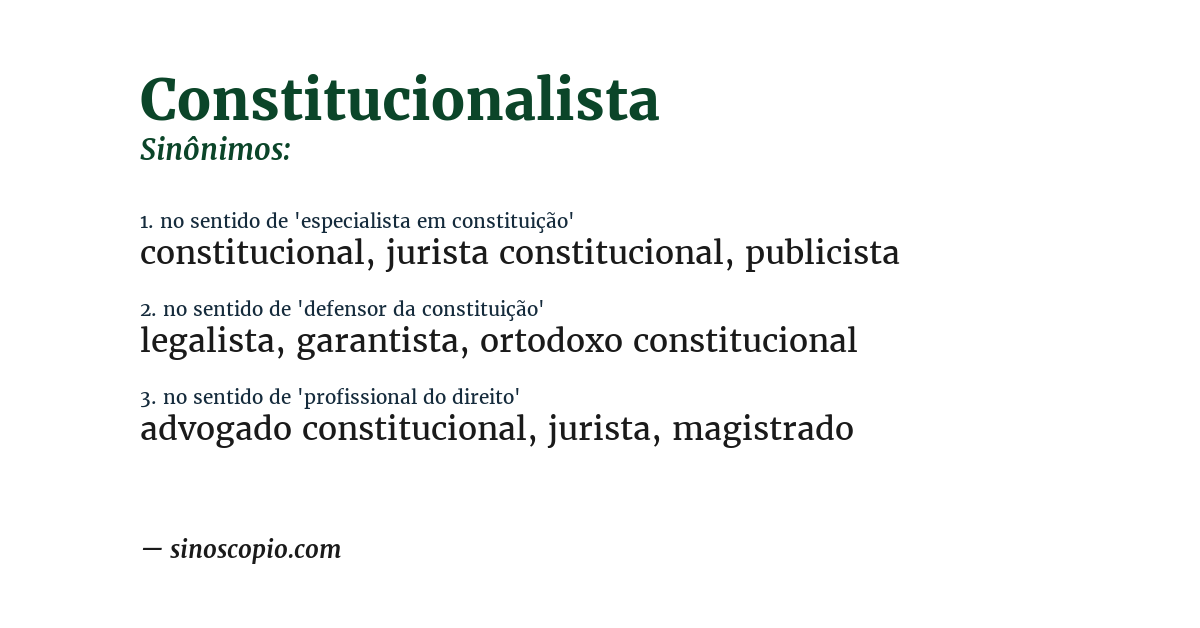 Sinônimo de constitucionalista