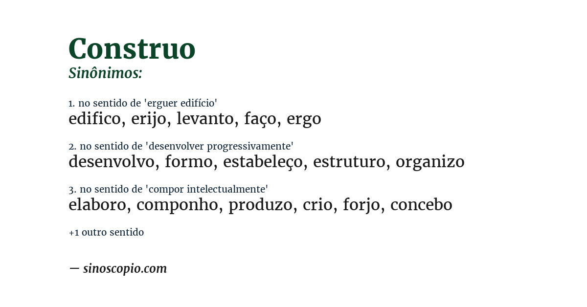 Sinônimo de construo