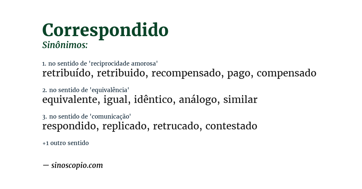 Sinônimo de correspondido