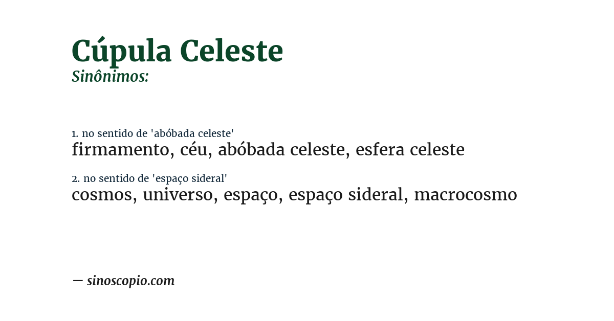 Sinônimo de cúpula celeste