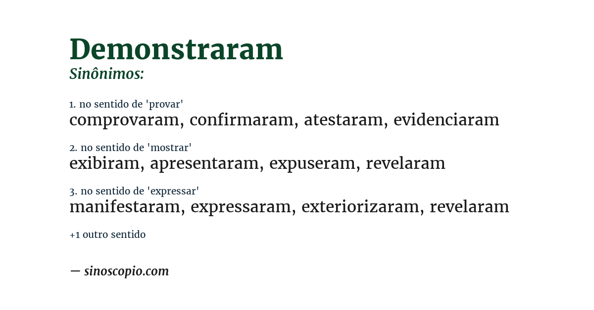 Sinônimo de demonstraram