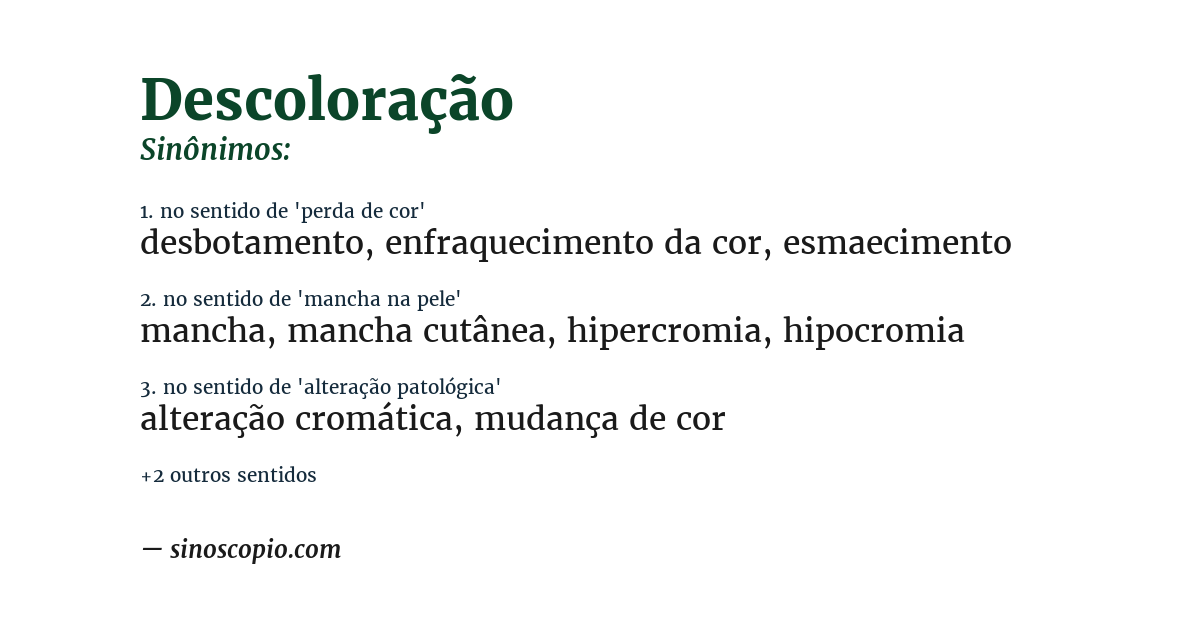 Sinônimo de descoloração