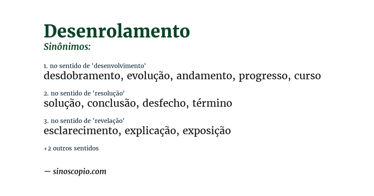 Sinônimo de desenrolamento