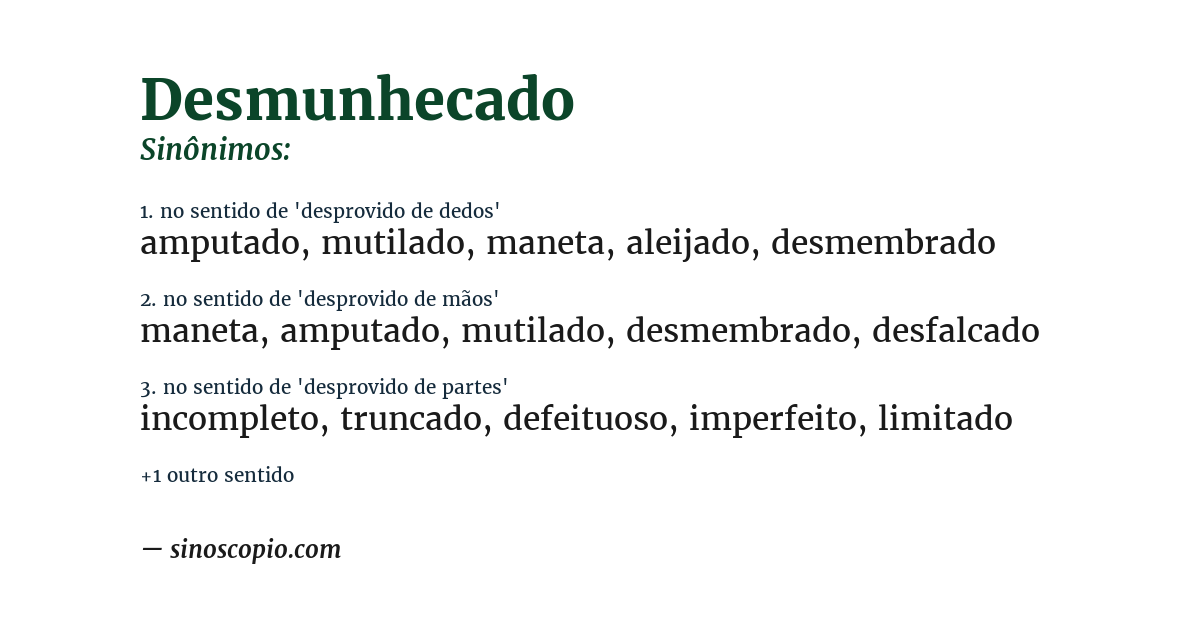 Sinônimo de desmunhecado