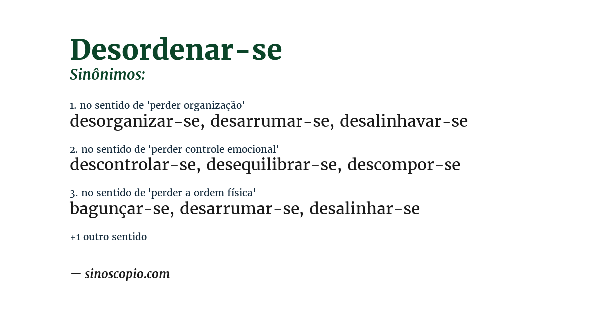 Sinônimo de desordenar-se