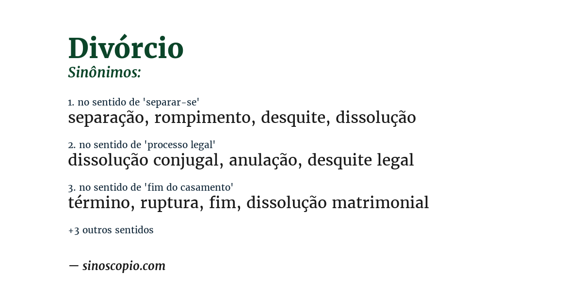 Sinônimo de divórcio