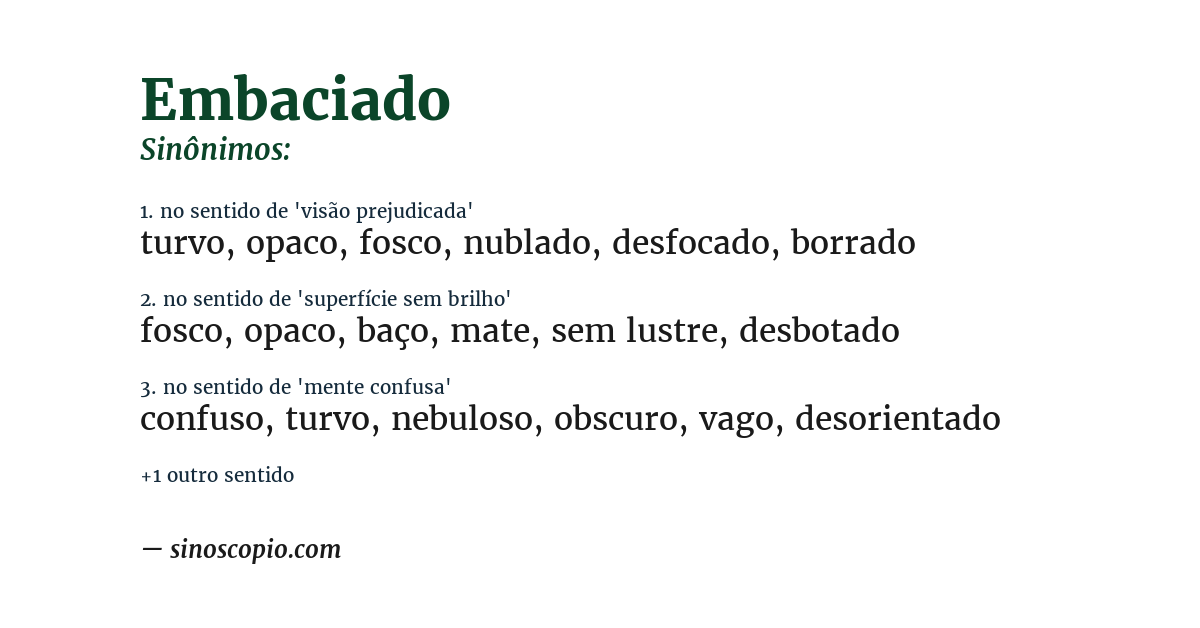 Sinônimo de embaciado