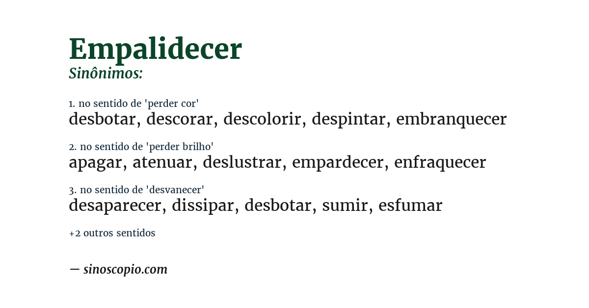 Sinônimo de empalidecer