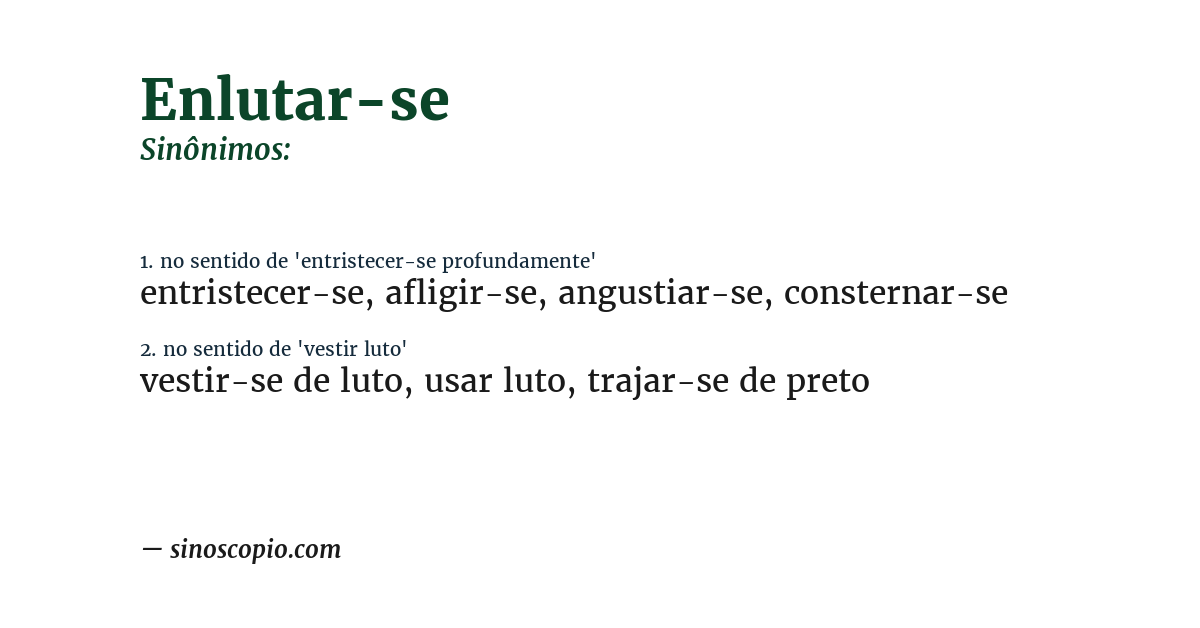 Sinônimo de enlutar-se