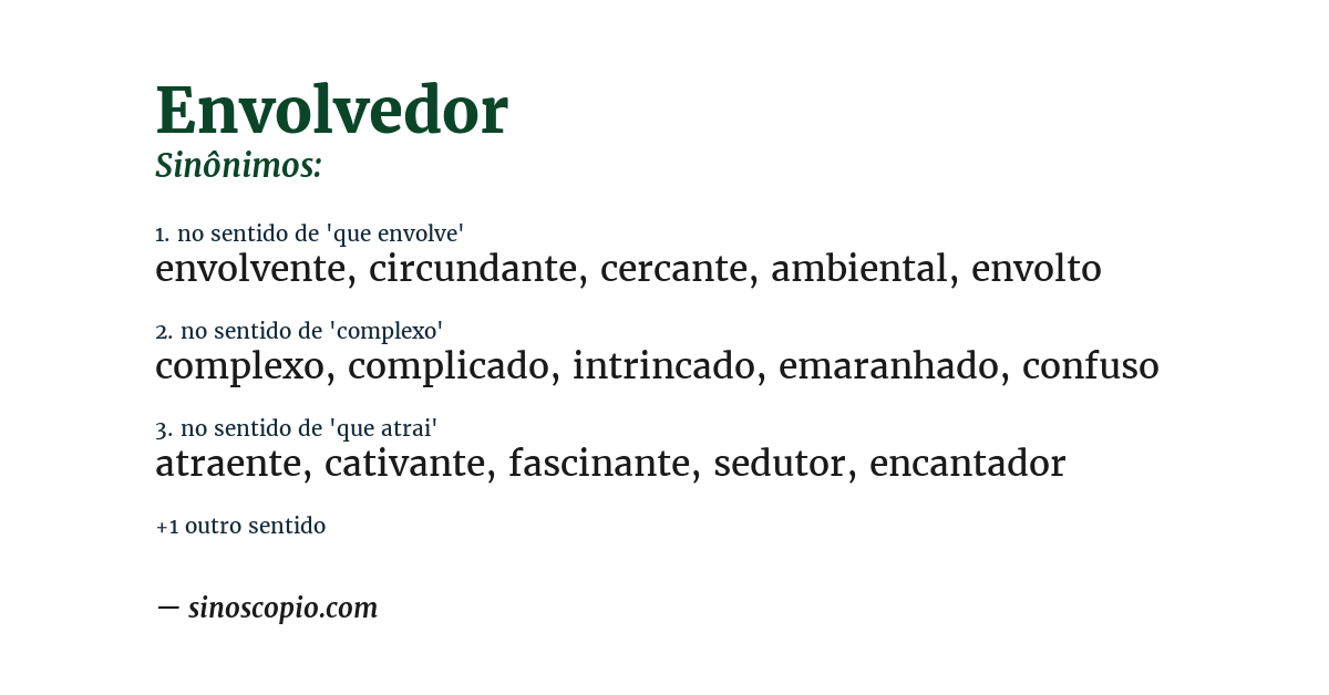 Sinônimo de envolvedor