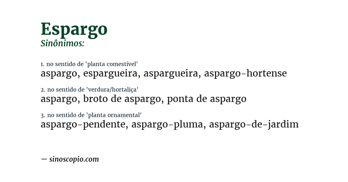 Sinônimo de espargo