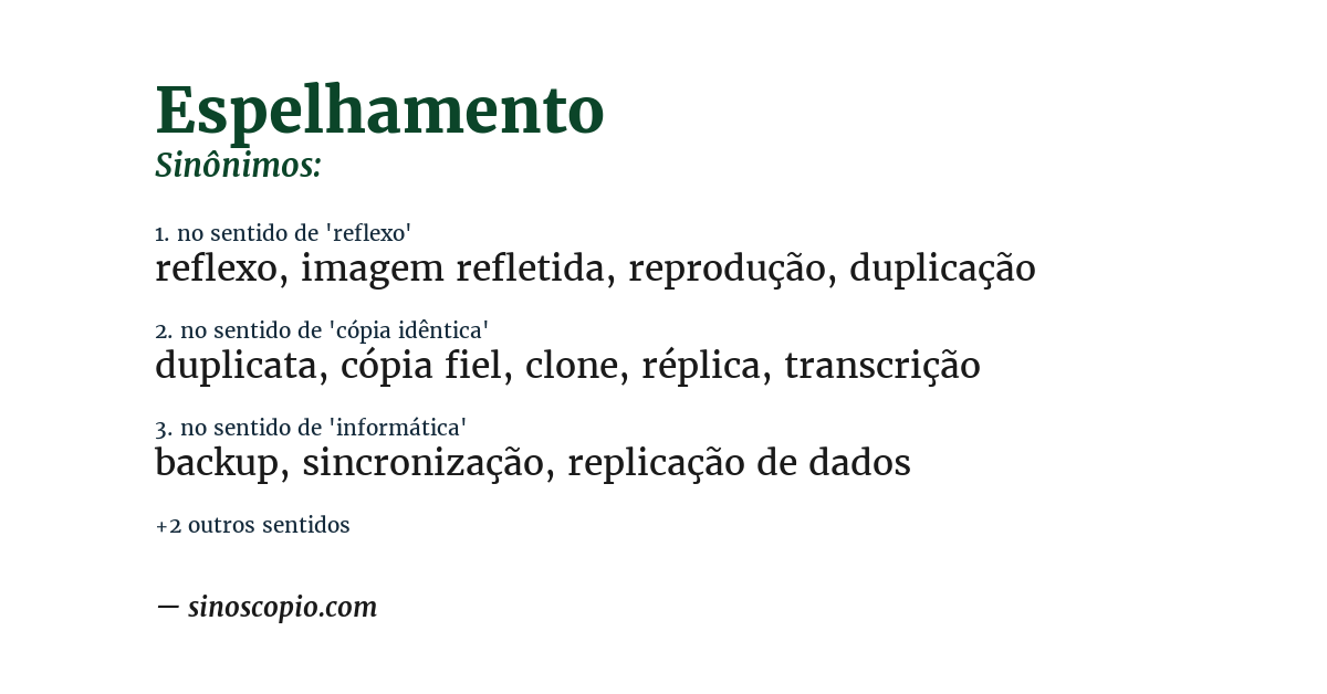 Sinônimo de espelhamento