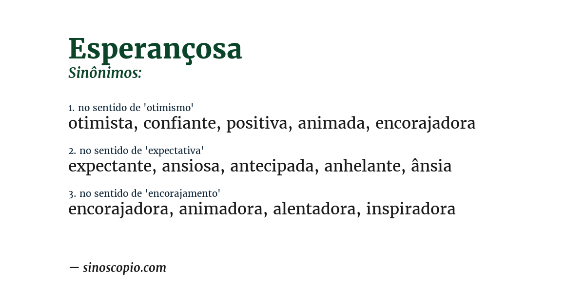 Sinônimo de esperançosa