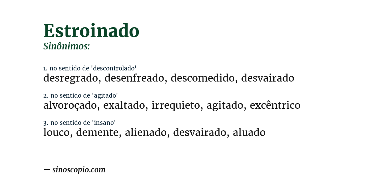 Sinônimo de estroinado