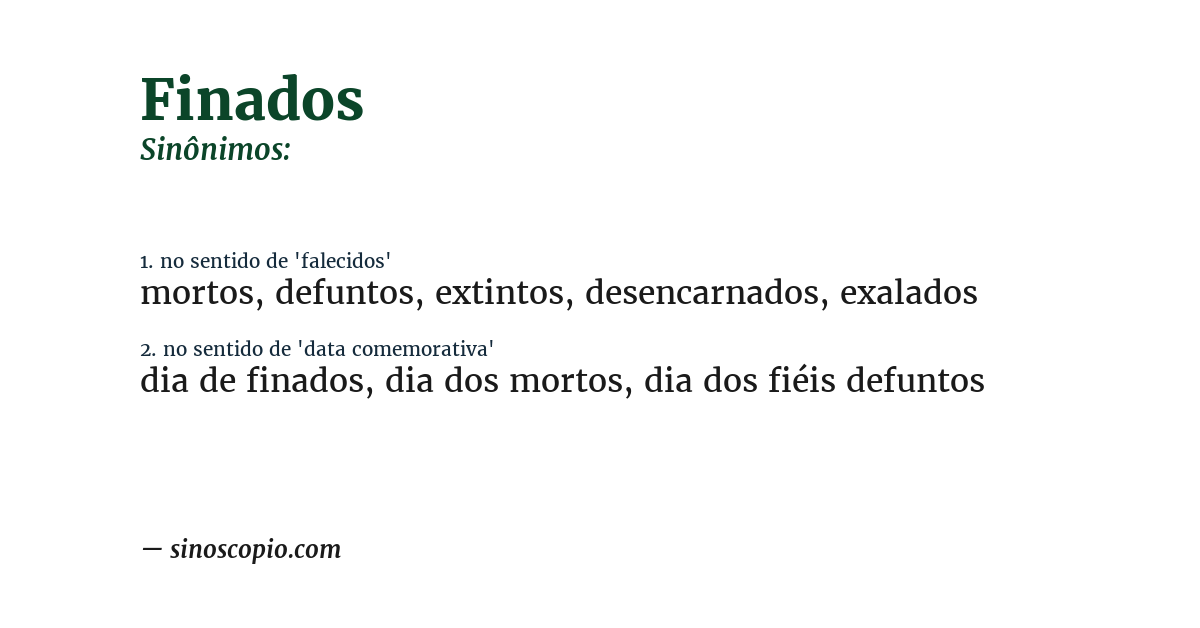 Sinônimo de finados