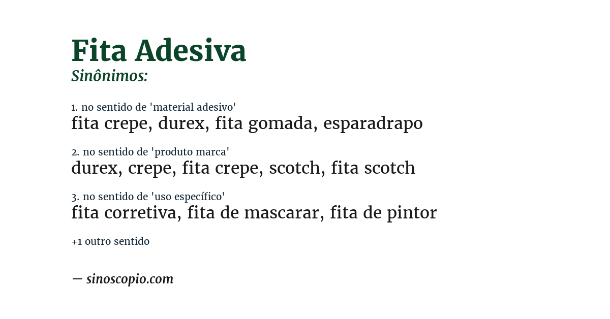 Sinônimo de fita adesiva