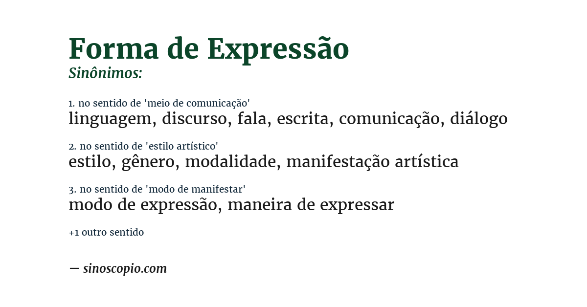 Sinônimo de forma de expressão