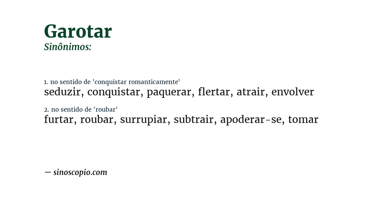 Sinônimo de garotar