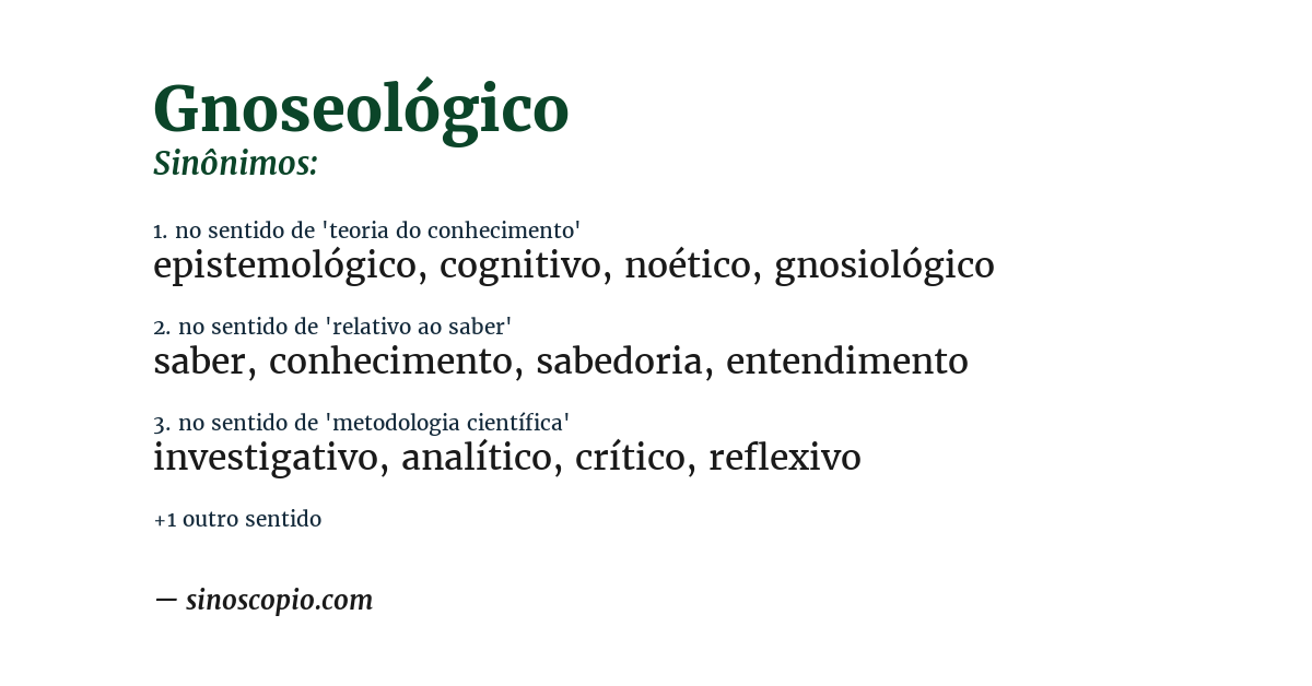 Sinônimo de gnoseológico