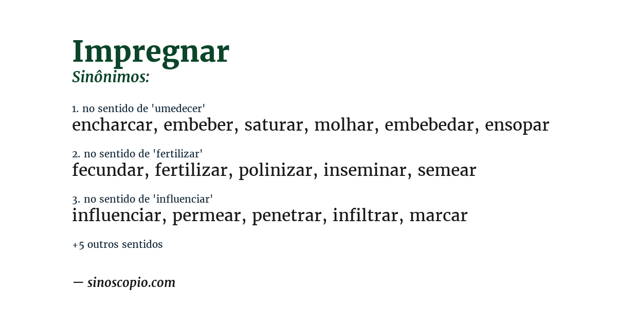 Sinônimo de impregnar