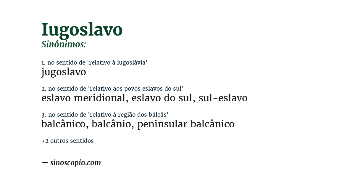Sinônimo de iugoslavo