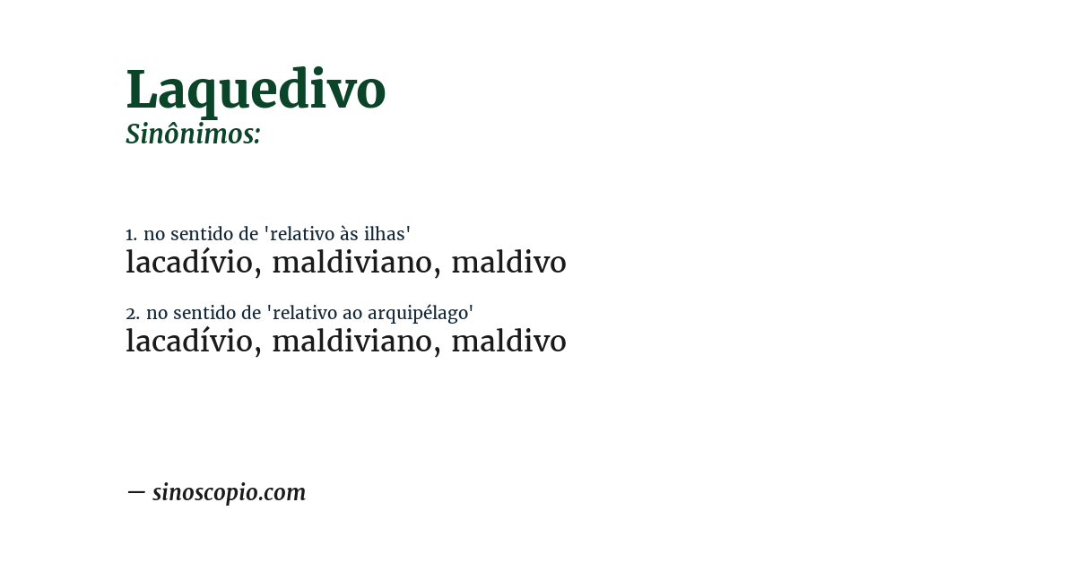 Sinônimo de laquedivo