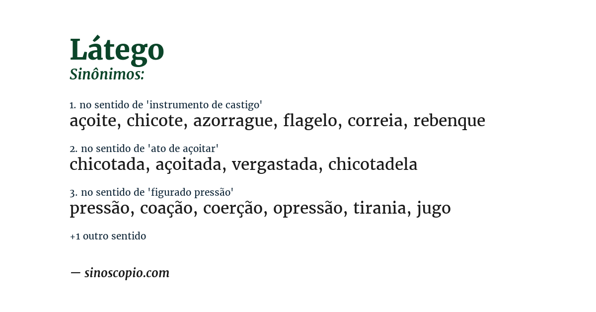Sinônimo de látego