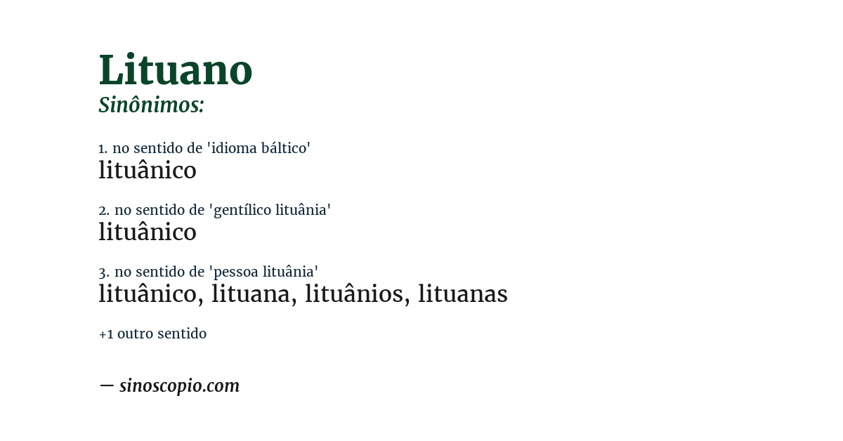 Sinônimo de lituano