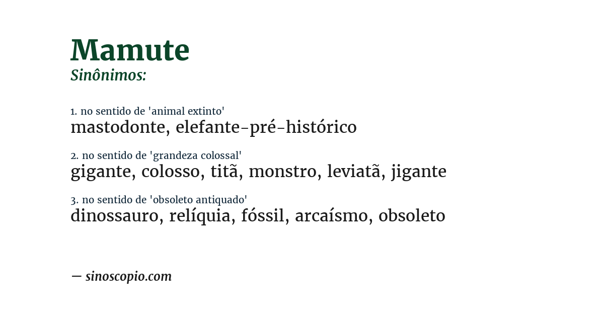 Sinônimo de mamute